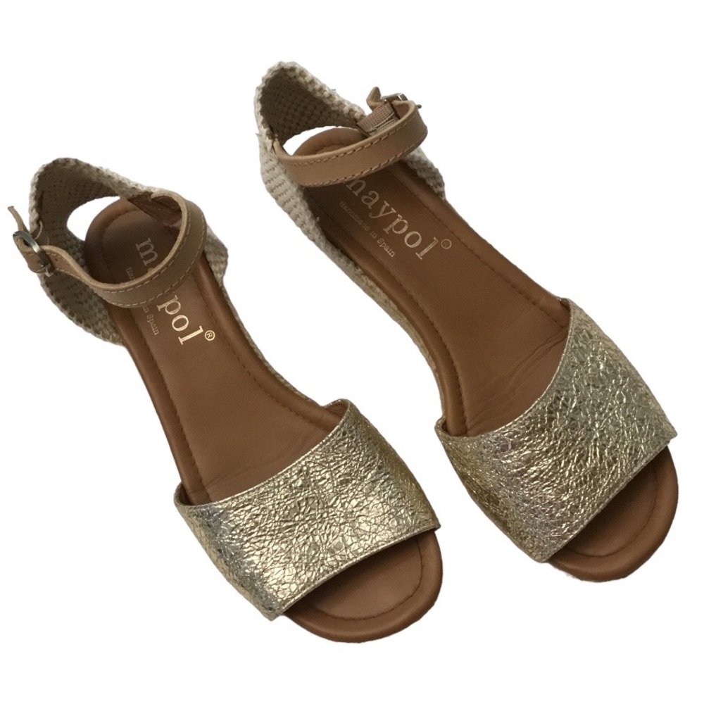 Anthropologie Gold Espadrille Sandals
